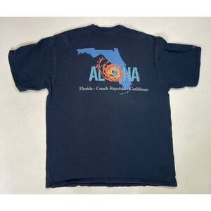 Crazy Shirts Aloha Florida Conch Republic Graphic T-shirt Men Large Blue